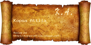 Kopsa Attila névjegykártya
